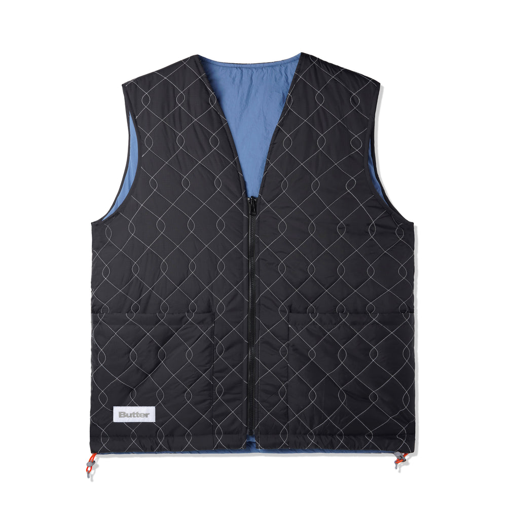 Butter Goods: Chainlink Reversible Puffer Vest, Army / Orange | Beyond Skate