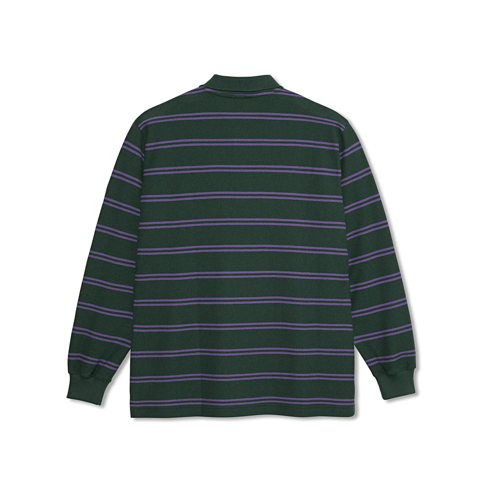 Polar Skate Co: Stripe Long Sleeve Polo Shirt, Dark Teal | Beyond