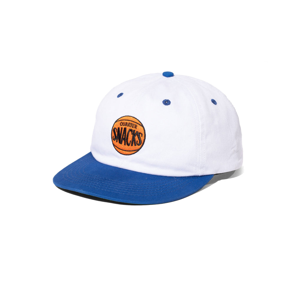 Quartersnacks: 70s Logo Cap, White / Royal | Beyond Skate