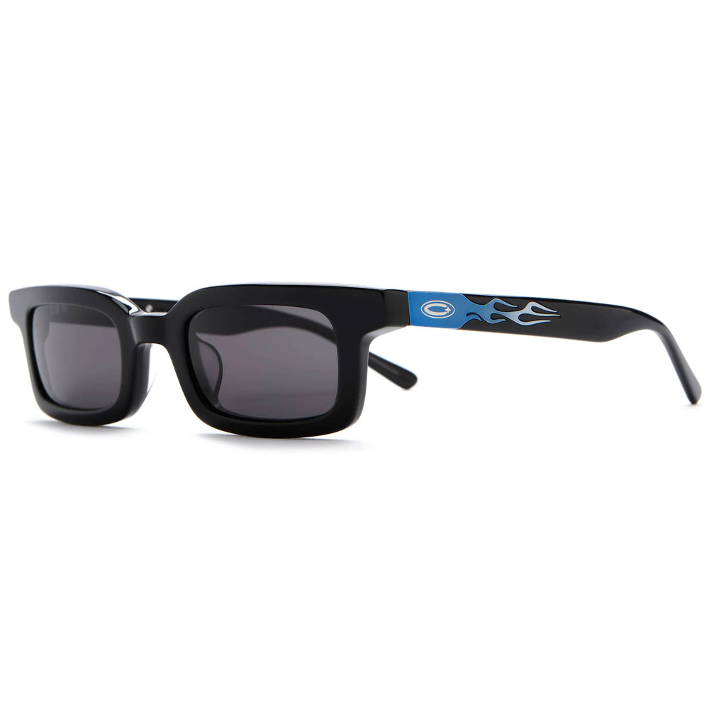 Crap Eyewear: The Head Rattle Sunglasses, Black Flames Bio / Grey 