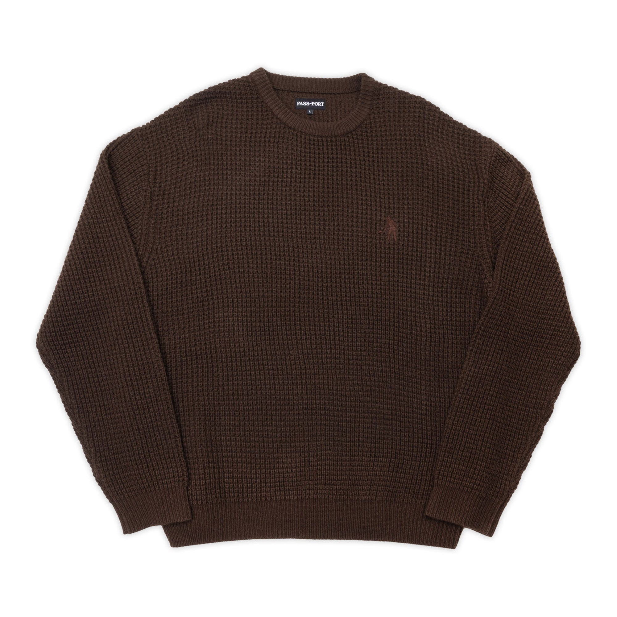 Passport: Organic Waffle Knit Sweater, Choc | Beyond Skate